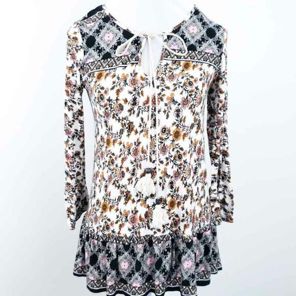 Altar'd State Tunic Boho Fall Floral Bell Sleeve - Picture 1 of 7